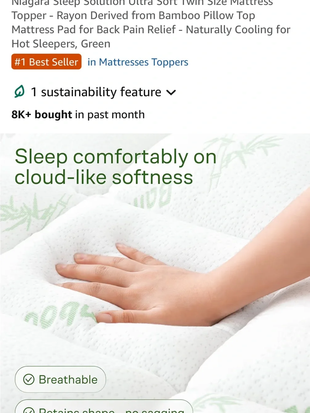 Ultra-Soft Mattress Topper - Green twin xl